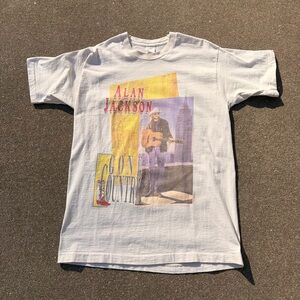 Vintage 90s Alan Jackson Music Tee Sz L 20x28